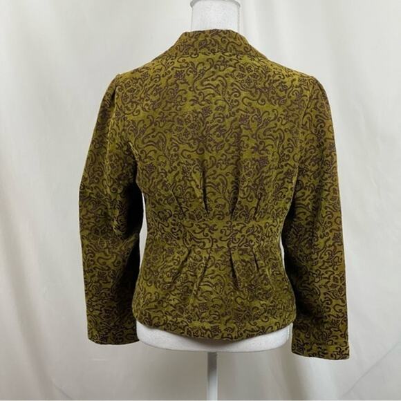 Dizzy Lizzie Olive & Brown Tapestry Boho CottageCore Jacket NWOT Size S - Picture 5 of 11